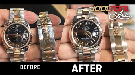 how to polish rolex bracelet|Rolex watch polishing guide.